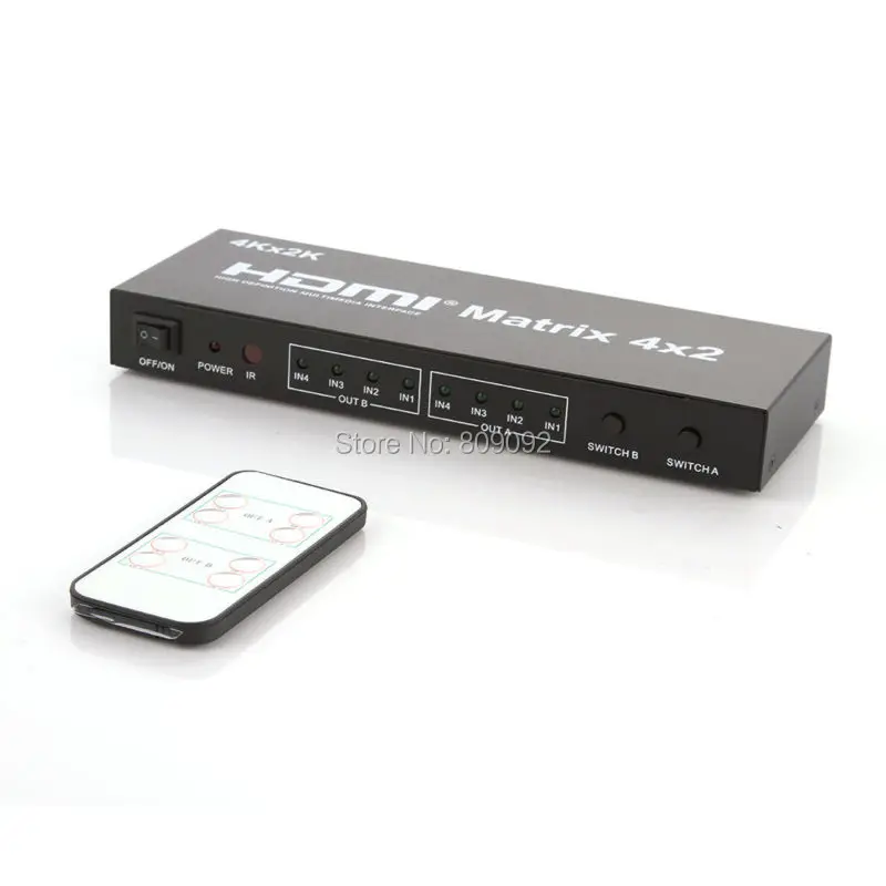 4x2 HDMI True Matrix Switch Splitter селектор дистанционного управления 3D/4k 1080P 4-in 2-out