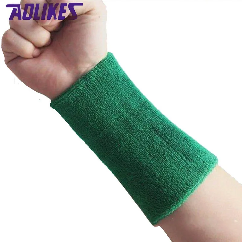 Aolikes 1 قطع 15*7.5 المعصم هدفين دعم التفاف معصمه التنس الرياضة العصابة ل gym اليوغا الطائرة ناحية العرق الفرقة polsband