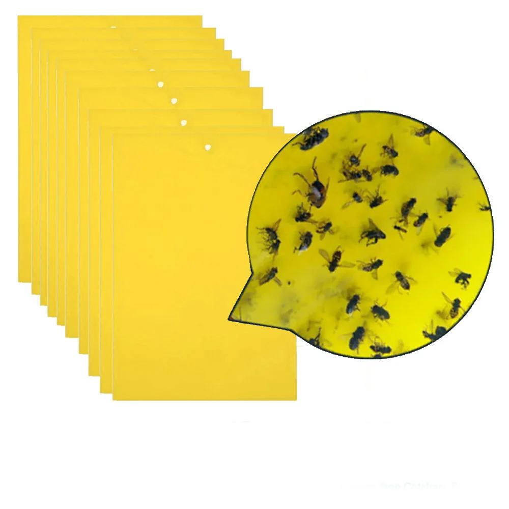 

20Pcs Strong Flies Traps Bugs Sticky Board Catching Aphid Insects Pest Killer cockroach trap pests catcher trap glue #XTN