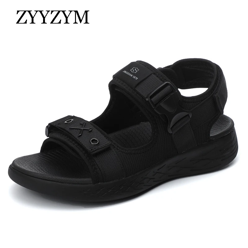 

ZYYZYM Men Sandals All Black Trend Personality Slippers Men Outdoor Beach Casual Shoes Men Sandals Superior quality