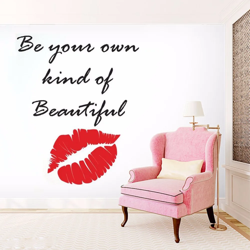 Makeup Quote Lips Wall Sticker Beauty Salon Decoration Cosmetics Make