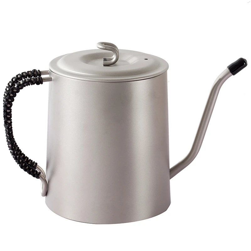 

Ultra-Light 950 Ml Titanium Teapot Long Pot Coffee Pot Titanium Coffee Pot Fine Mouth Coffee Pot