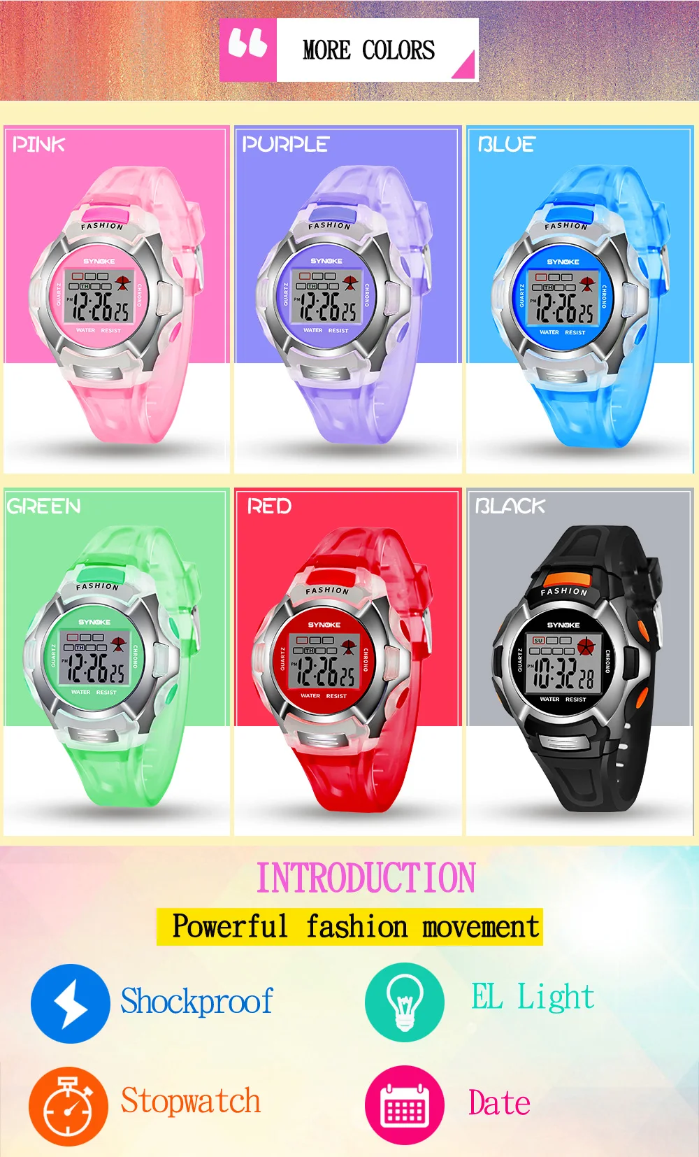 SYNOKE детские часы для девочек детские часы для мальчиков светодиодный цифровые спортивные часы пластиковые дети будильник Дата