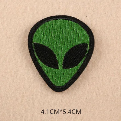 1pcs Space Universe UFO parches Embroidered Iron on Patches for Clothing DIY Motif Stripes Clothes Stickers The aliens Badges - Цвет: ZU03-20