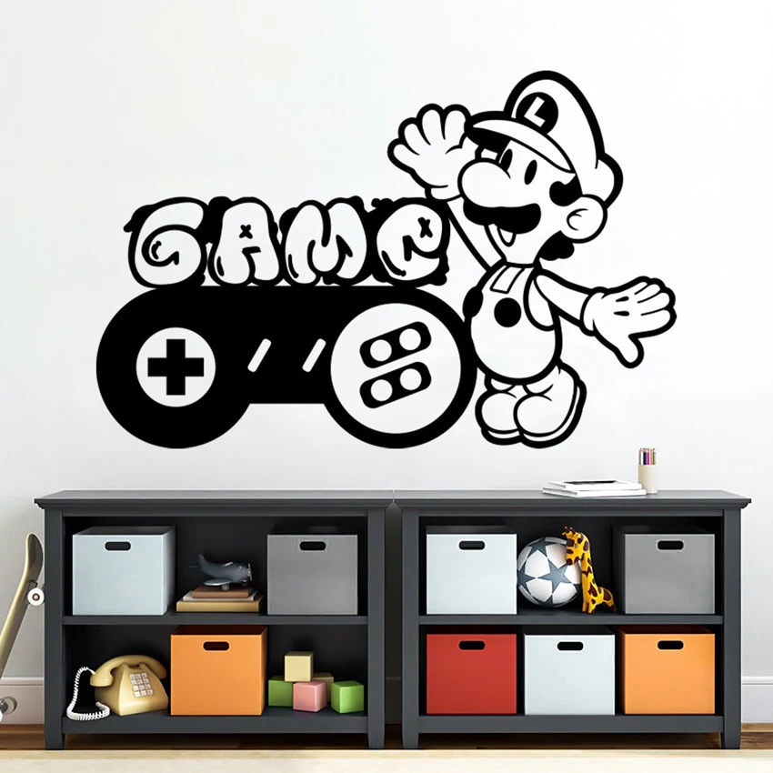 

Super Mario Kids Room Decal Gaming Poster Baby Playroom Wall Sticker Mural Kids Room Decoration Nursery Bedroom Decor J107
