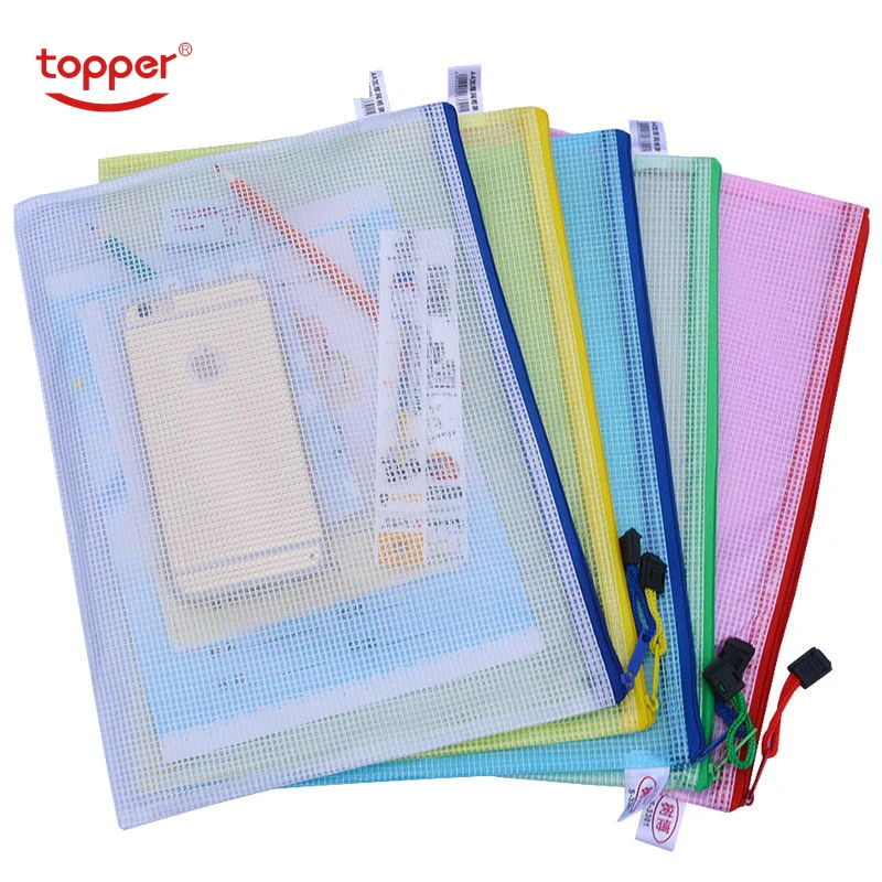 

1 pcs Waterproof Plastic Zipper Paper File Folder Book Pencil Pen Case Bag File document bag for office student supplies filebag