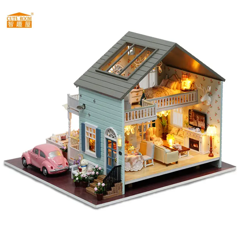 CuteRoom ручной работы A-035-A Queens Town DIY кукольный домик Миниатюрная модель с светильник коллекция музыки подарок