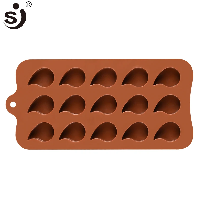 

SJ Non-stick 15 cavity silicone chocolate mold shapes Waterdrop cake bakeware baking pastry tools