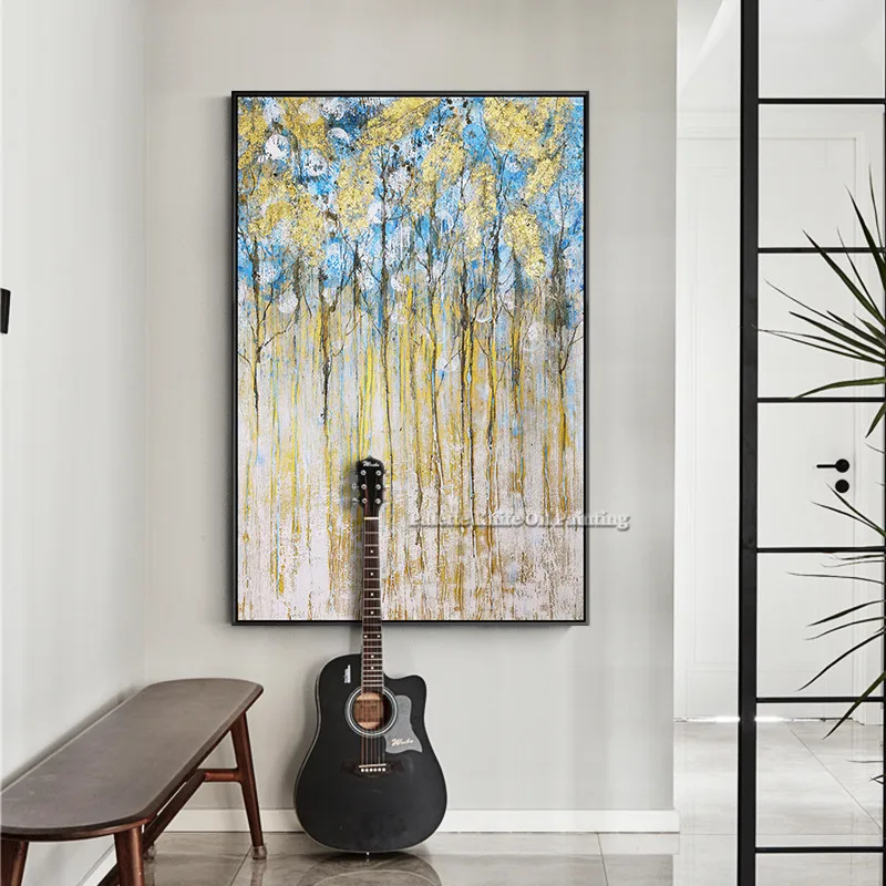 Hand-painted modern abstract Gold tree oil painting on canvas wall Art pictures for living room cuadros decoracion Hand-painted modern abstract Gold tree oil painting on canvas wall Art pictures for living room cuadros decoracion