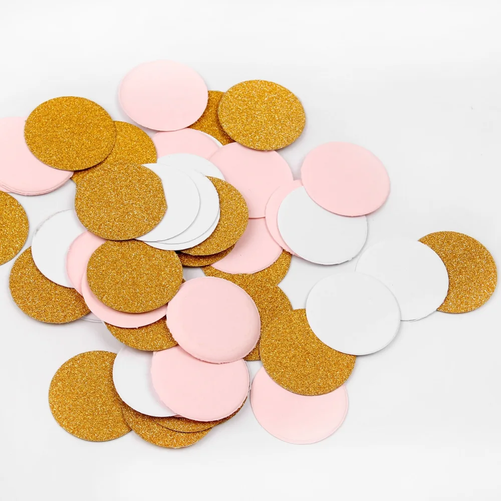 

FENGRISE Gold Round Confetti Wedding Decoration Party Table Pink Heart Baby Shower Confetti White Star Birthday Party Supplies