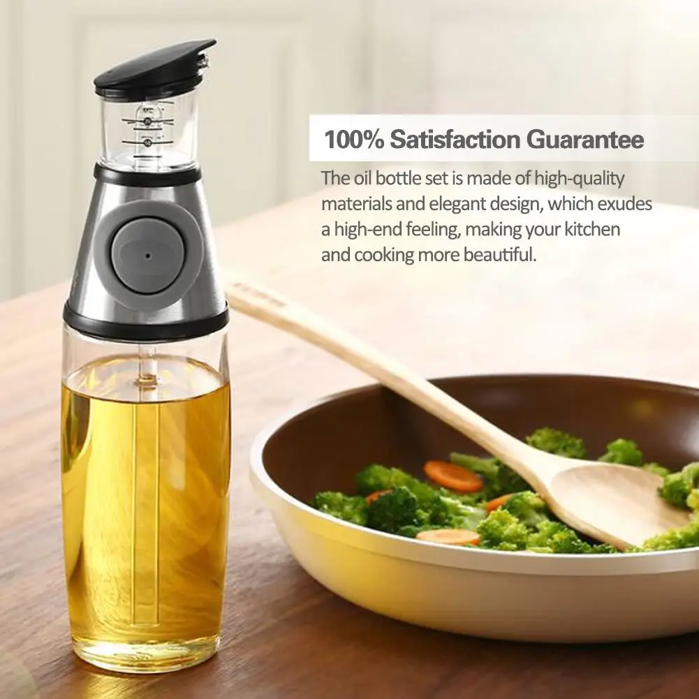 

Measuring Oil Control Bottle Pressing Type Healthy Oil Bottle Kitchen Utensils Holder For Olive Oil Vinegar Lemon Juice Soy Sauc