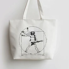 Da Vinci Rock Japanese Anime Canvas Tote bags Cartoon Shopping bag Shopper Grocery Bag GA384