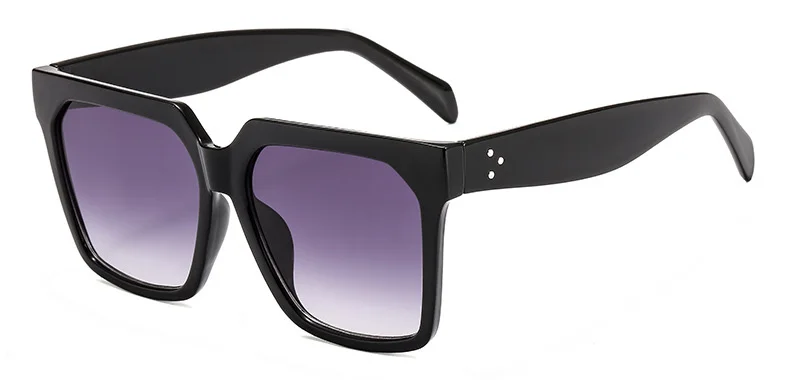 Шауна негабаритный квадратный солнцезащитные очки для женщин модные украшение для ногтей градиент солнцезащитные очки для мужчин - Цвет линз: Black Grey