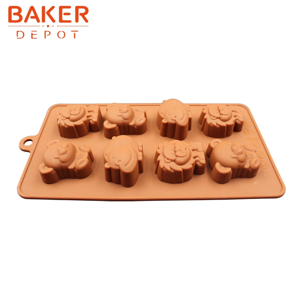 joyliveCY Hippo Lion Bear Shape Silicone Chocolate Mold