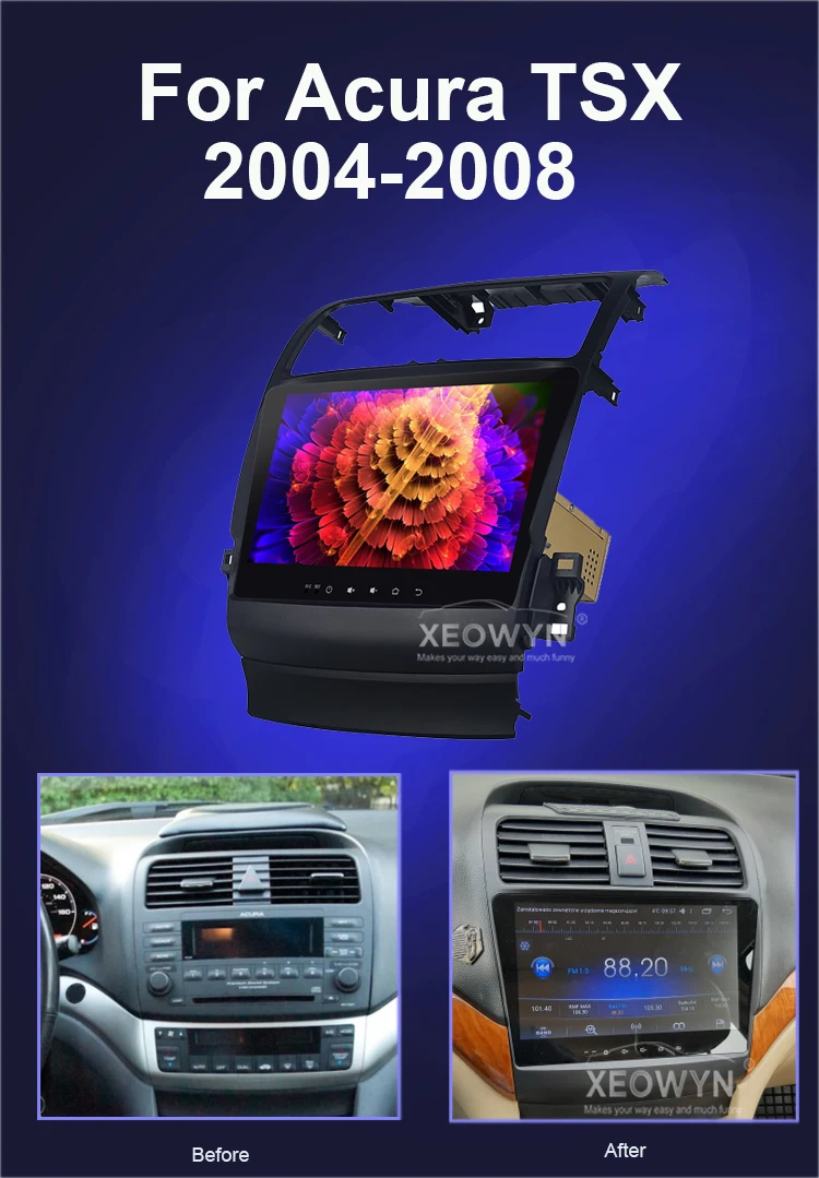 Excellent 10.1inch Android 6.0 Car Radio Stereo For Acura TSX 2004-2008 GPS Navigation Support Steering Wheel control full touch 1024*600 1