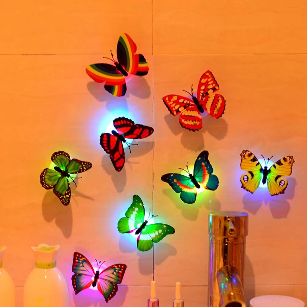 Hot Sale LED Light Butterfly Night Light Can Paste LED Creative