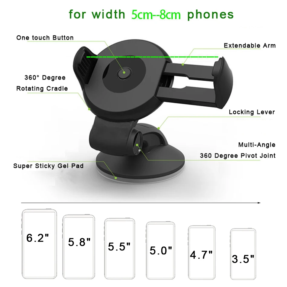 Telefon Tutucu Suporte Celular Soporte Movil Auto Mobile Phone Stand Smartphone Voiture For iphone 4s Huawei Y7 P8 P9 Car Holder