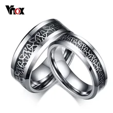 Vnox 100% tungsten metal anillo de los hombres cristianos trinitas trinidad diseño 6mm/8mm ancho de la joyería masculina