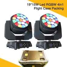 2 шт./лот) чехол для полета 19*15 Вт Led Bee Eyes луч мыть зум движущаяся головка Dmx B-Eye сценическое Dj дискотечное освещение