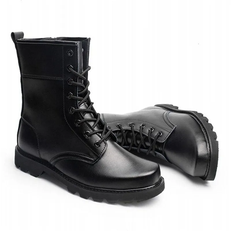 Мужские военные ботинки из микрофибры со стальным носком; мужские мотоциклетные ботинки для верховой езды, охоты, прогулок; дизайнерские ботинки-дезерты; botas hombre; Цвет Черный