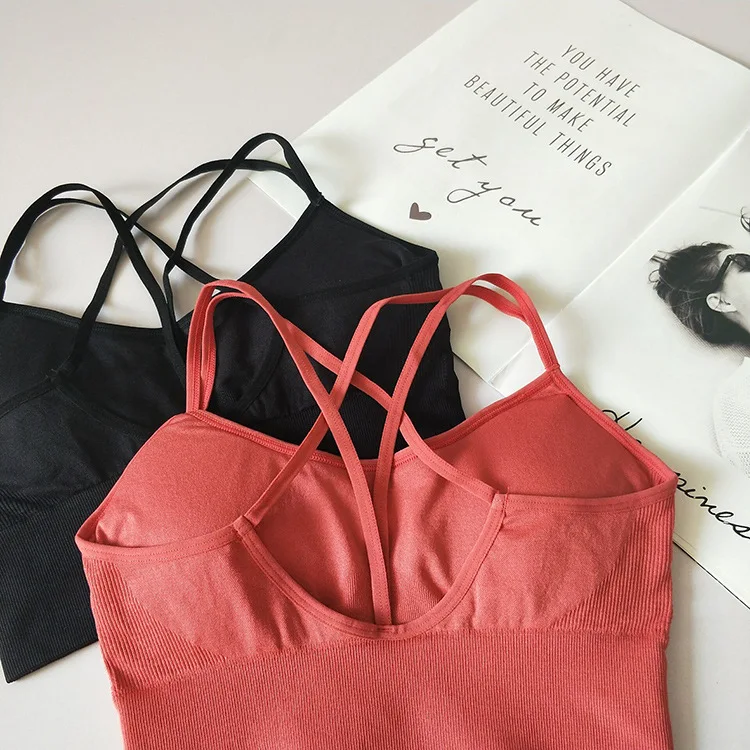 Sexy Criss Cross Sport Bra Top Fitness Women Active Wear Gym Crop Top Gym Running Elastic Yoga Bra Workout Bras Fallindoll