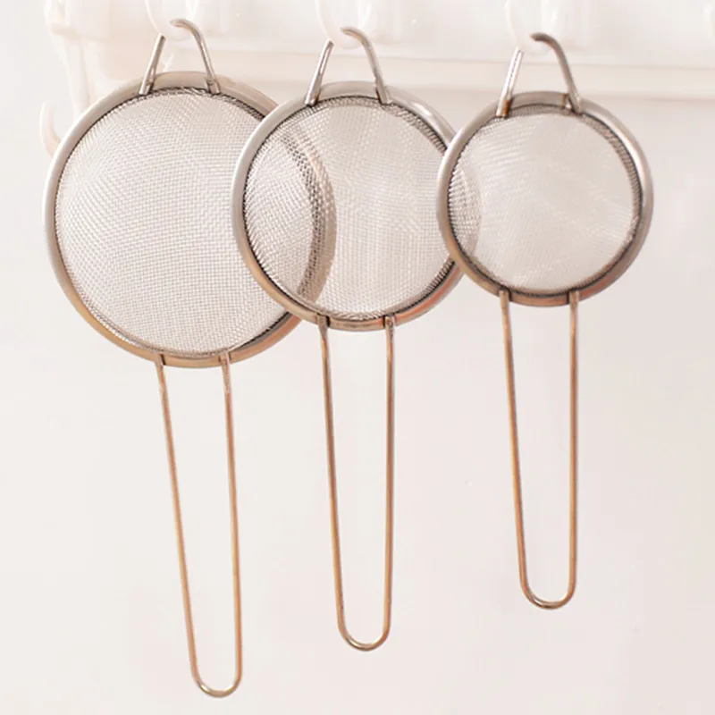

3pcs/set High quality Stainless Steel Screen Mesh Oil Strainer Flour Sieve Colander Baking Tools kitchen Accessories.