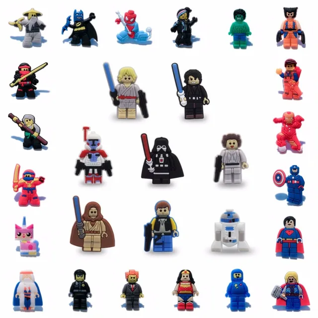 100pcs pvc cartoon figure icon avengers super hero brooch button