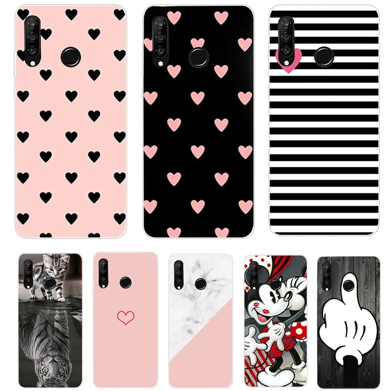 

For Huawei P30 Lite Case Soft Silicone TPU Painting Lovely Back Cover For Huawei P20 Mate 20 Lite Phone Shells