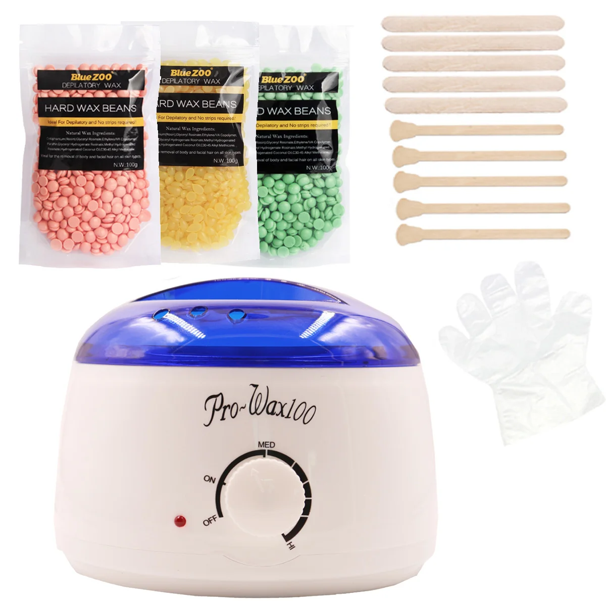 

Brazilian Wax Heater 500ML Hair Removal Machine Hard Wax Beans Epilator 3*100g Pearl Wax With Wooden Spatulas Epilation Set