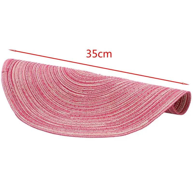 ABLA Round Weave Placemat Fashion Dining table mat Disc Pads Bowl Pad Coasters Non-Slip Waterproof Table Decoration
