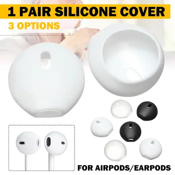 

For-Airpods 1/2 1 Pair Earphone Case Cover Silicone In-Ear Headphones Earphones Case Cover Cap-EarPods Durable Anti-lost Colors