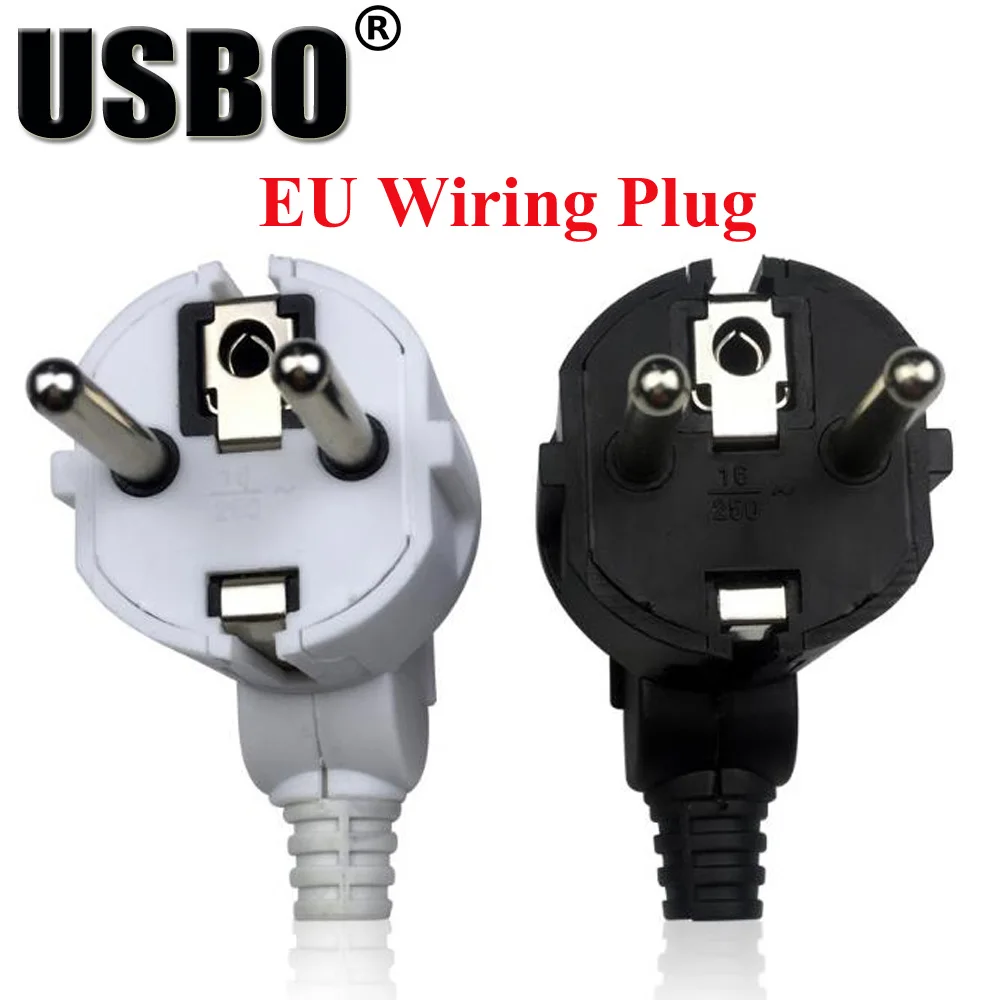Black White 250v 10A EU universal detachable wiring adaptor plug