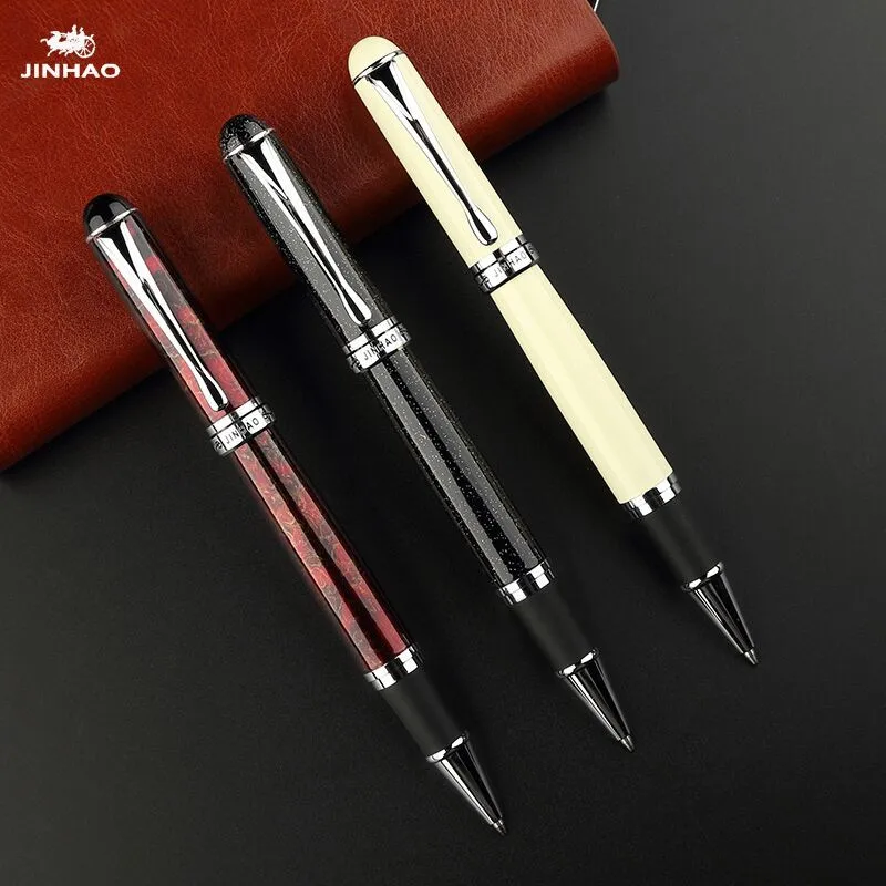 Гелевая ручка Jinhao X750 благородная Серебряная перьевая из нержавеющей стали
