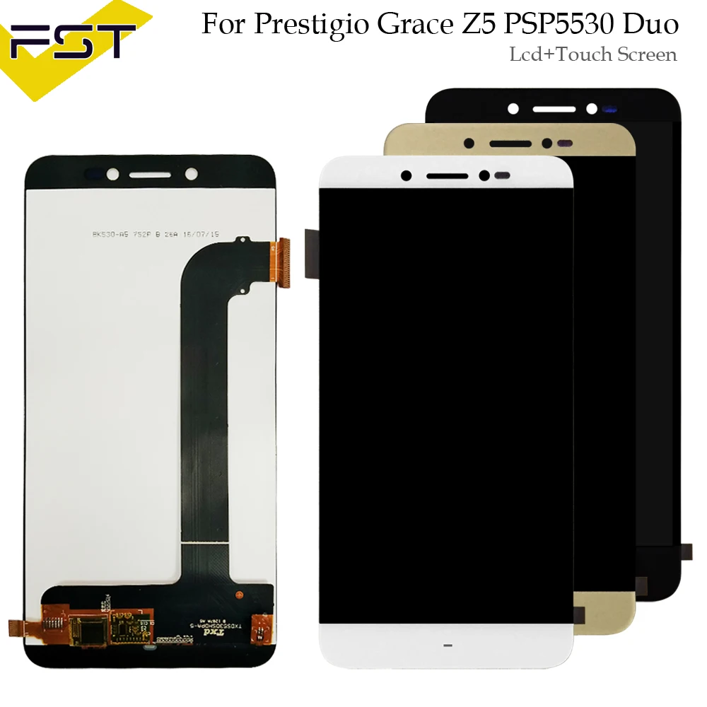 Цена Для Prestigio Grace Z5 psp 5530 Duo psp 5530Duo ЖК дисплей + кодирующий преобразователь сенсорного экрана в сборе Запчасти для psp 5530