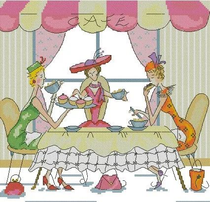 CS-1195 cross stitch kit bothy threads don't count calorie ladies eating.jpg