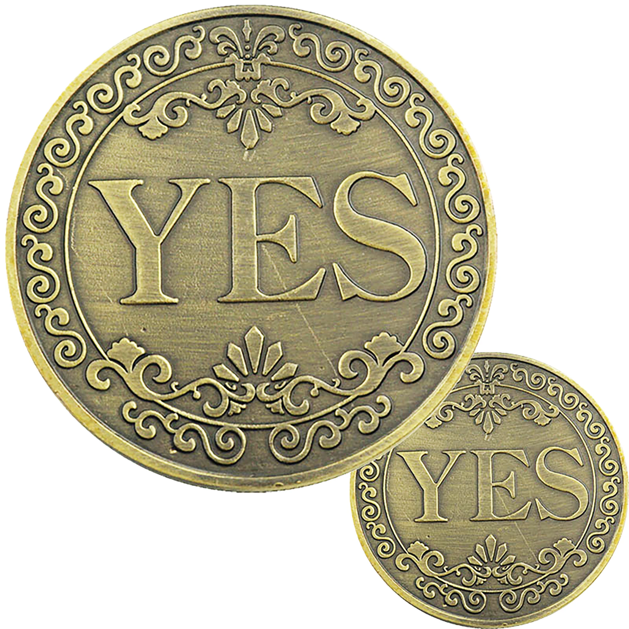 

Floral YES NO Letter Ornaments Collection Arts Gifts Souvenir Lucky Coin Decision Coin Commemorative Non-currency Coin