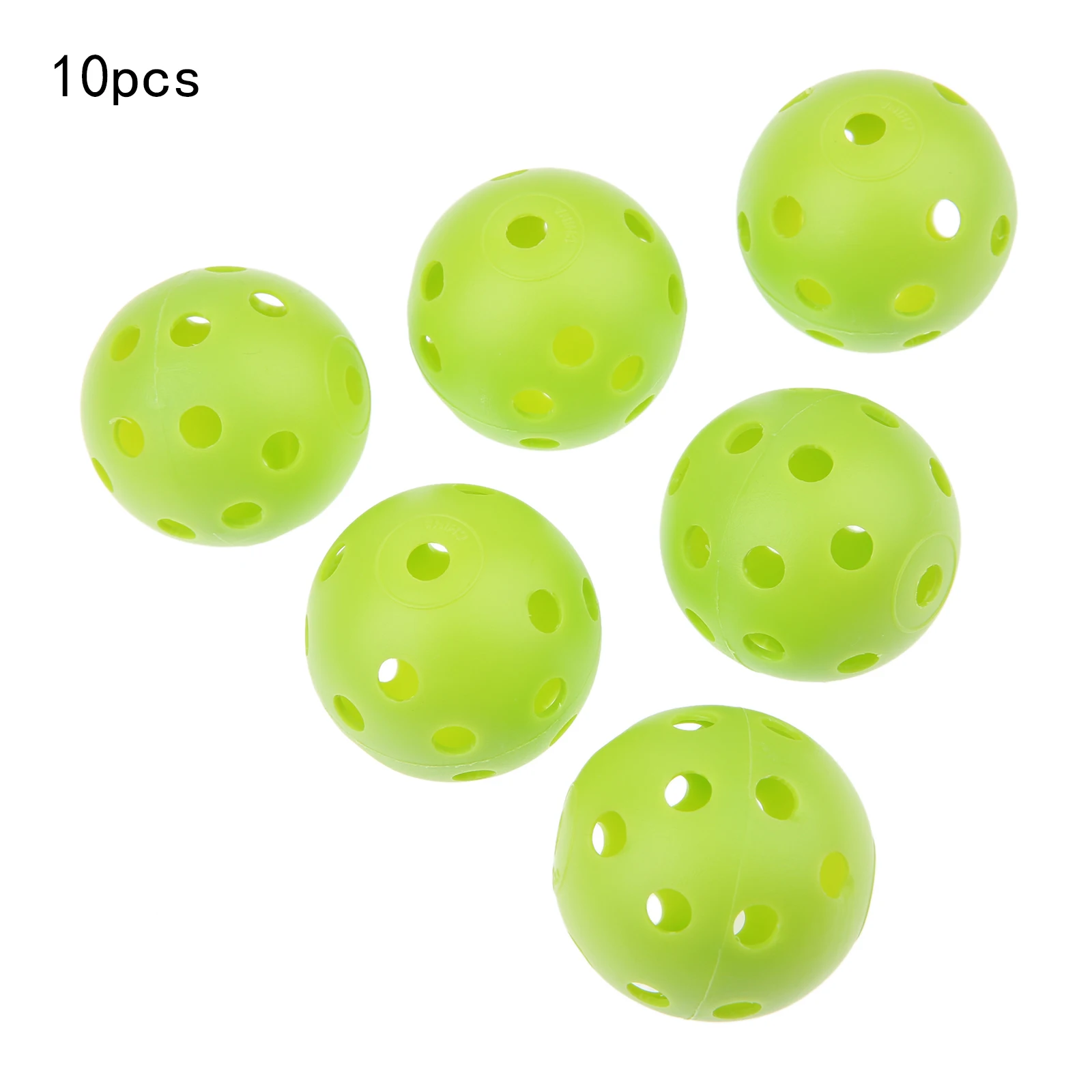 SURIEEN 10 шт Пластиковые Мячи для гольфа 41 мм воздушный поток полые с отверстием мячи для гольфа для внутреннего спорта на открытом воздухе тренировочные мячи для гольфа - Цвет: Green
