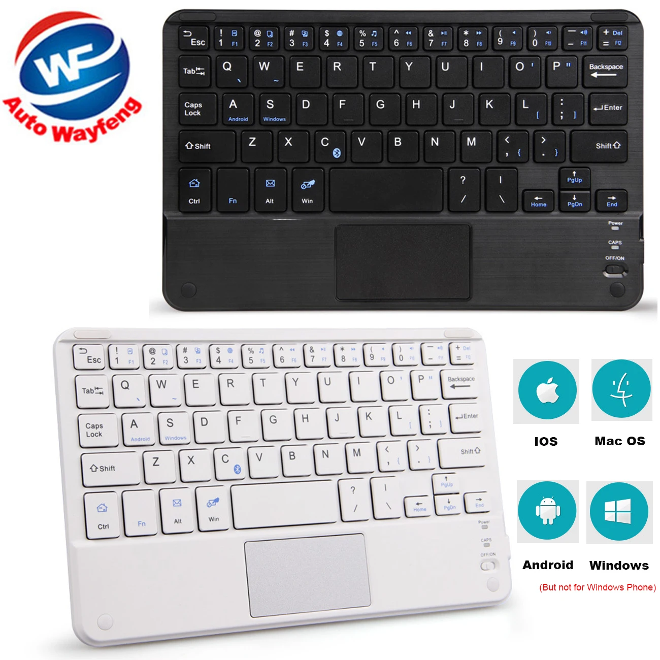 Touchpad Ultra Slim Wireless Bluetooth Keyboard Touch Pad Super Thin