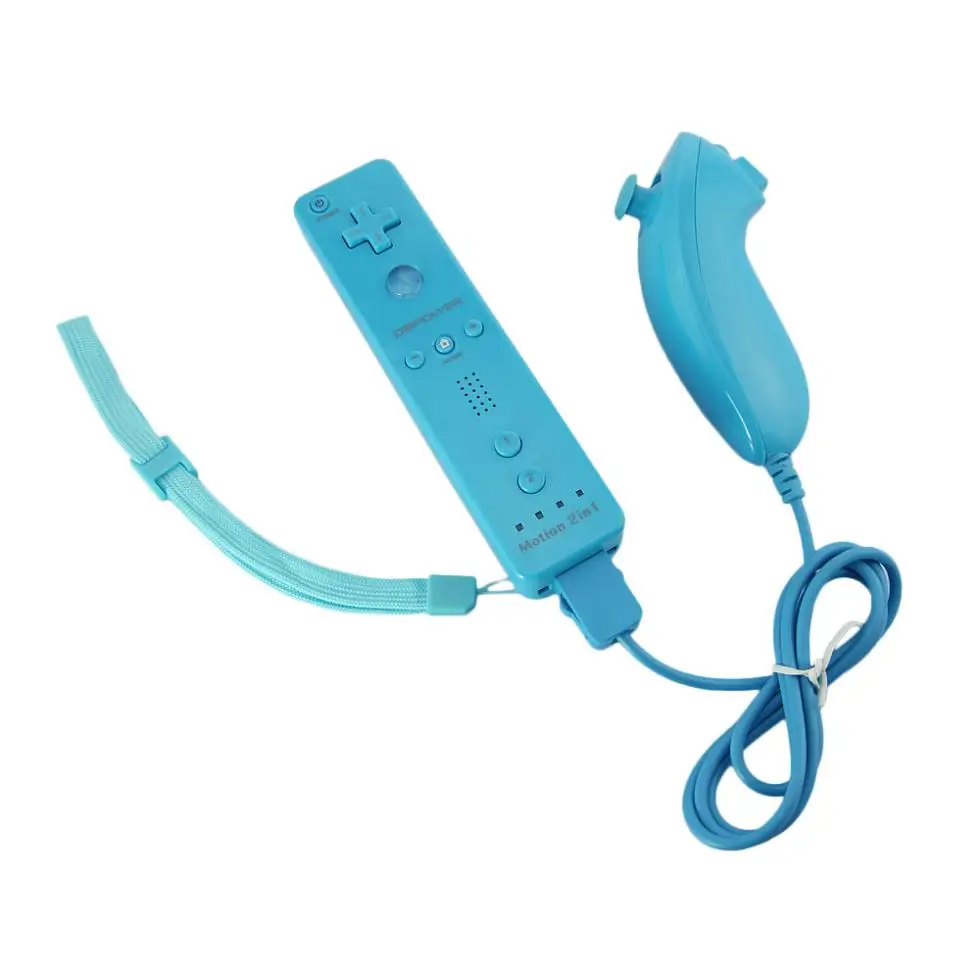 ViGRAND 1 SET 2 in 1 Remote and Nunchuck Controller with Built in Motion Plus For Wii