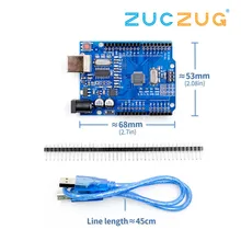 Wysokiej jakości jeden zestaw UNO R3 CH340G + MEGA328P Chip 16Mhz dla arduino UNO R3 pokładzie rozwoju + kabel USB(China)