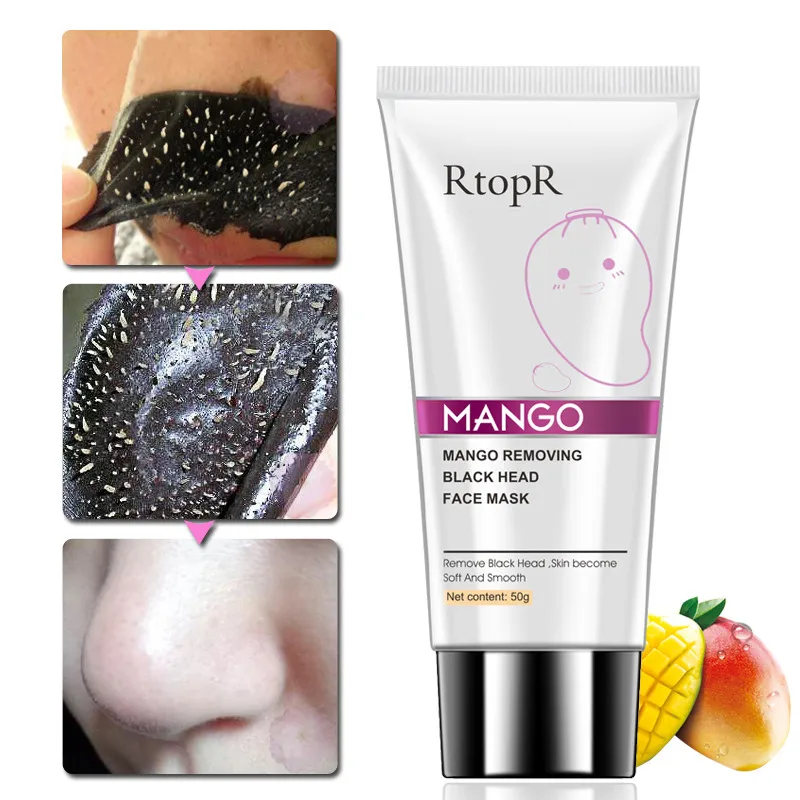 

Mango Blackhead Remover Acne Treatment Nose Oil-control Mud Pore Strip Mask Whitening Cream Peel off Mask Nose Peel Skin Care