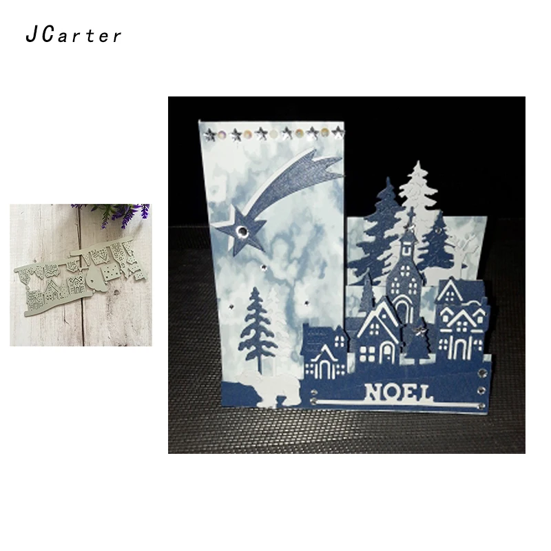 

JC 2019 Metal Cutting Dies Craft Cut Die Stencil Tree Buildings Houses for Scrapbook DIY Handmade Album Paper Cards Decor Dies