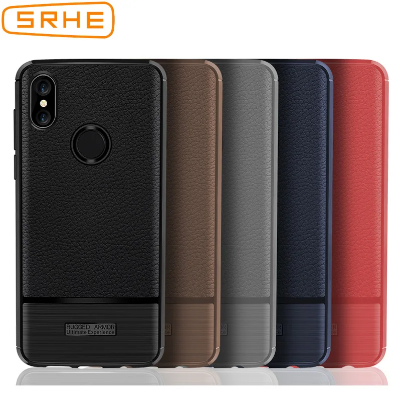 buy SRHE For Xiaomi Redmi Note 6 Pro Case Cover For Redmi Note 5 Pro Litchi Carbon Fiber Silicone Back Cover For Redmi Note 5 Note 6