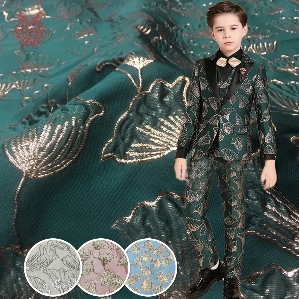 

Designer luxury metalic jacquard brocade fabric for dress coat suits silver/pink/blue/green tela tejido SP5721 Free shipping