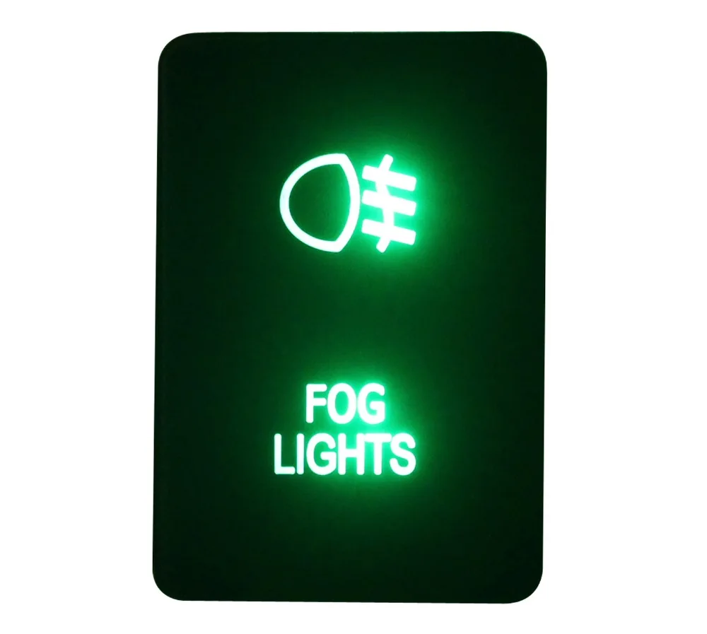 

Green LED DIY Switch 12V 3Amp FOG LIGHTS Push Button Switch For Hilux Prado 150 200 Toyota 2015 Rav4