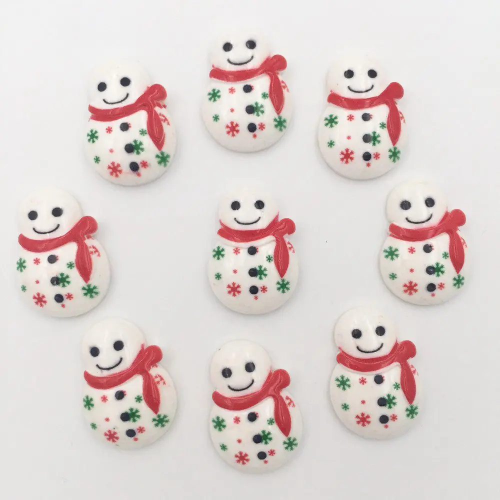 

DIY 100pcs 15*21mm Resin hand painting Christmas snowman Flatback stone/Children scrapbook K063*10
