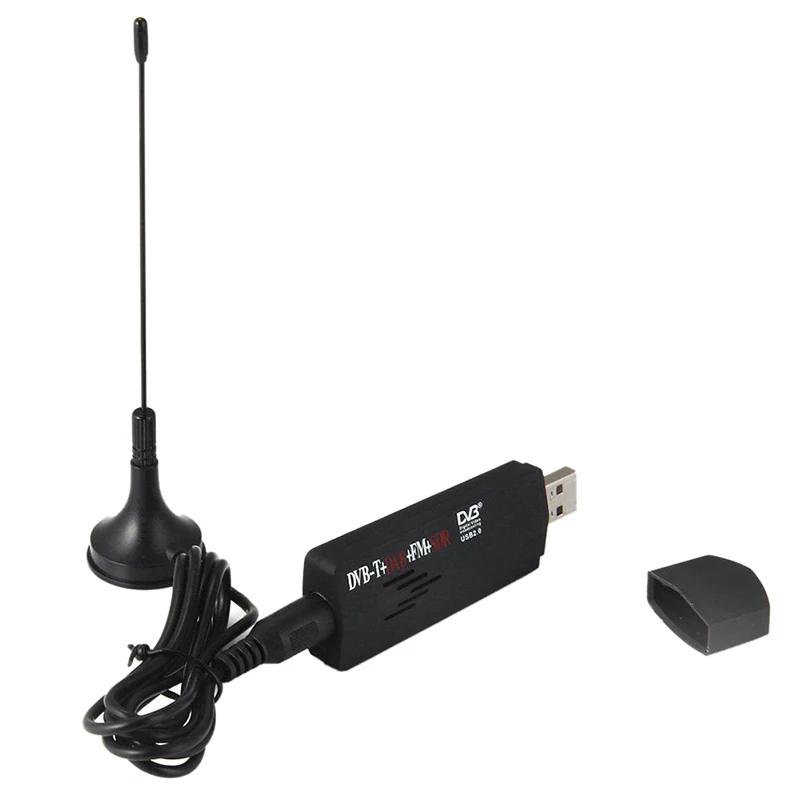 Black R820T+ RTL2832U USB 2,0 DVB-T SDR FM DAB ТВ тюнер приемник палка для ПК ноутбука - Цвет: Black