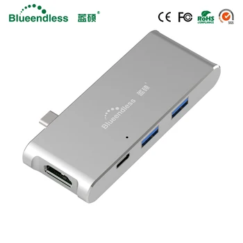 

Aluminum New Type C USB 3.0 HUB Suit for Laptop Notebook high speed 5Gbps external 2 ports splitter USB-C converter card reader