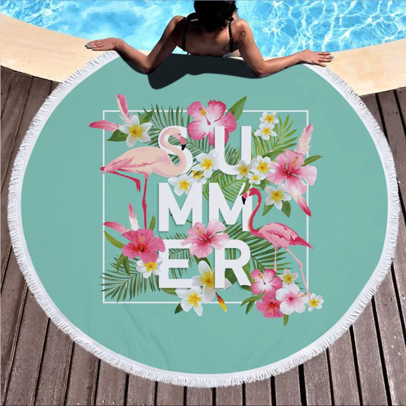 XC USHIO Runde Strand Handtuch Mit Quasten für Sommer 450g Mikrofaser 150 cm Wandteppich Schwimmen Bad Handtücher Picknick decke Matte Günstig