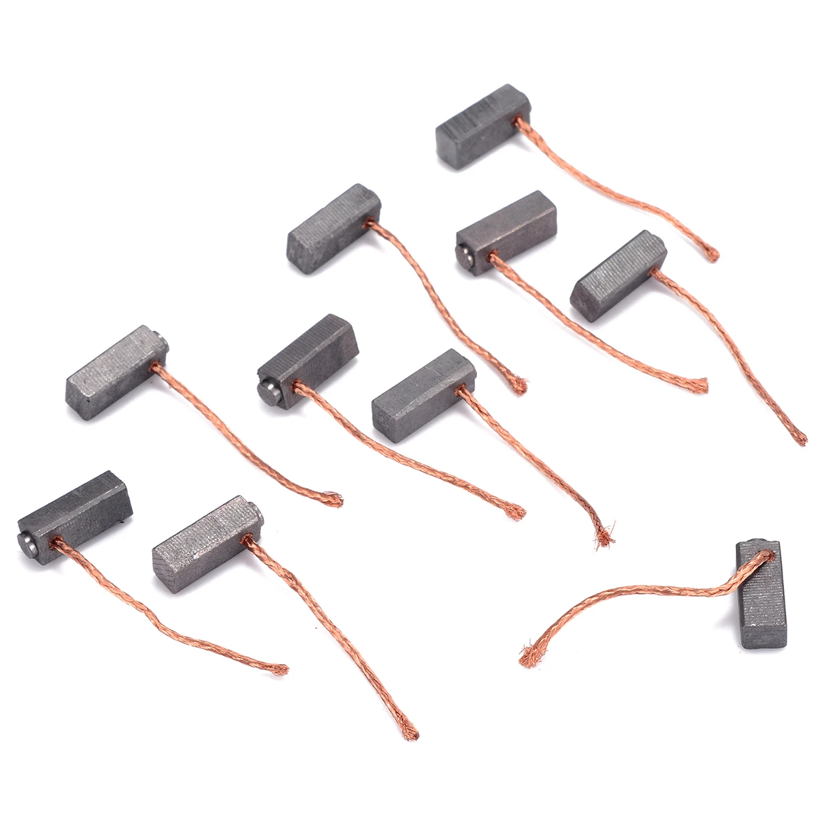 10pcs/set Carbon Brushes Wire Electric Motor Brush Repair Part Kit For Generator Generic Electric Motor Replacement 5x6x14mm